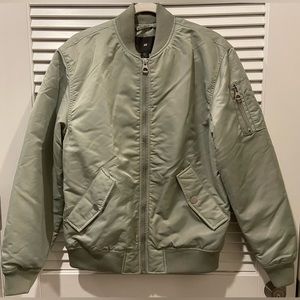 H&M Men Olive Green Bomber Jacket
